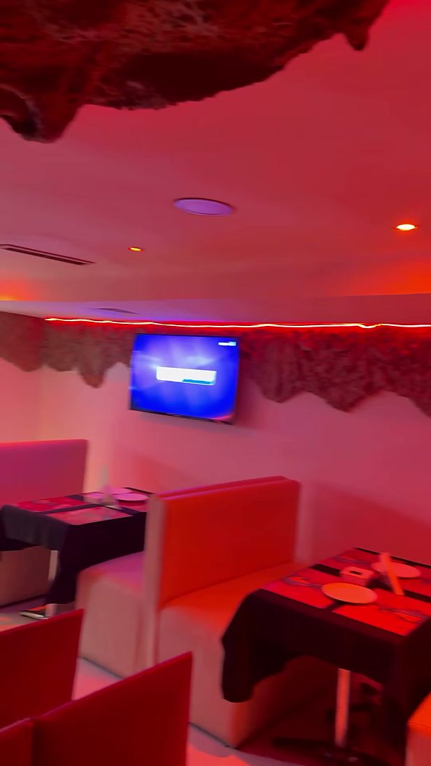 The red room under the sculpted vault