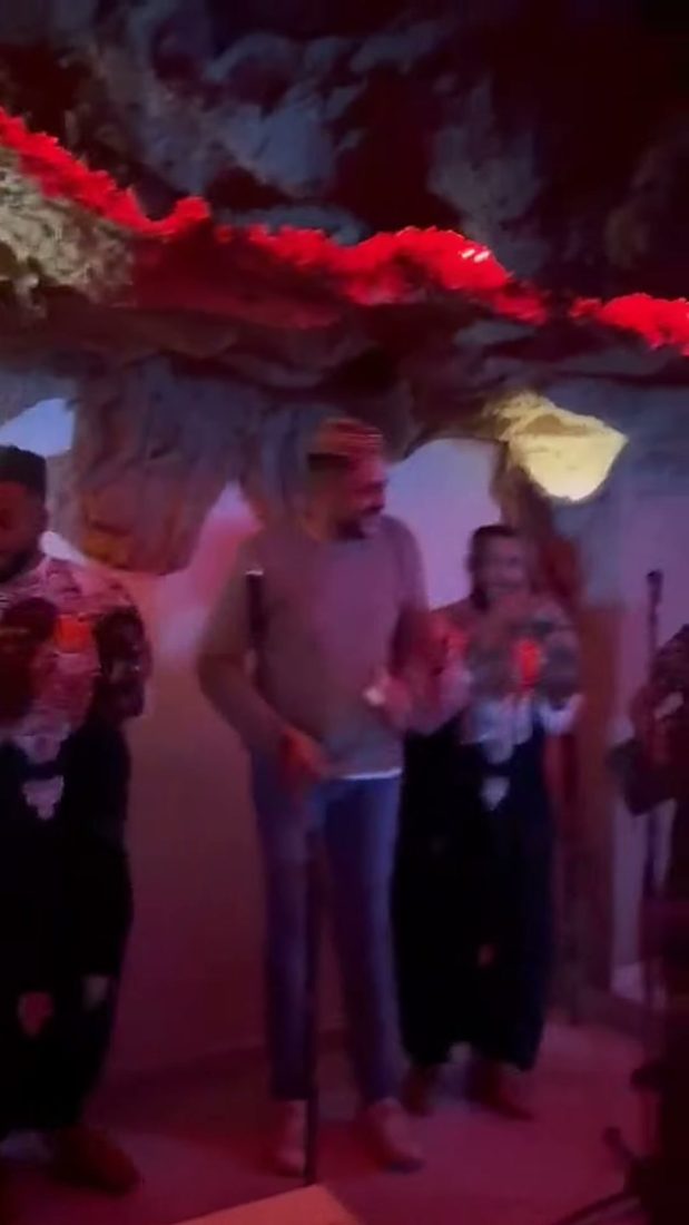 The band playing under the vault